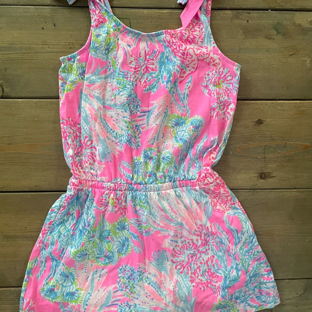 EUC Lilly Pulitzer Pink Floral Dress w built in shorts